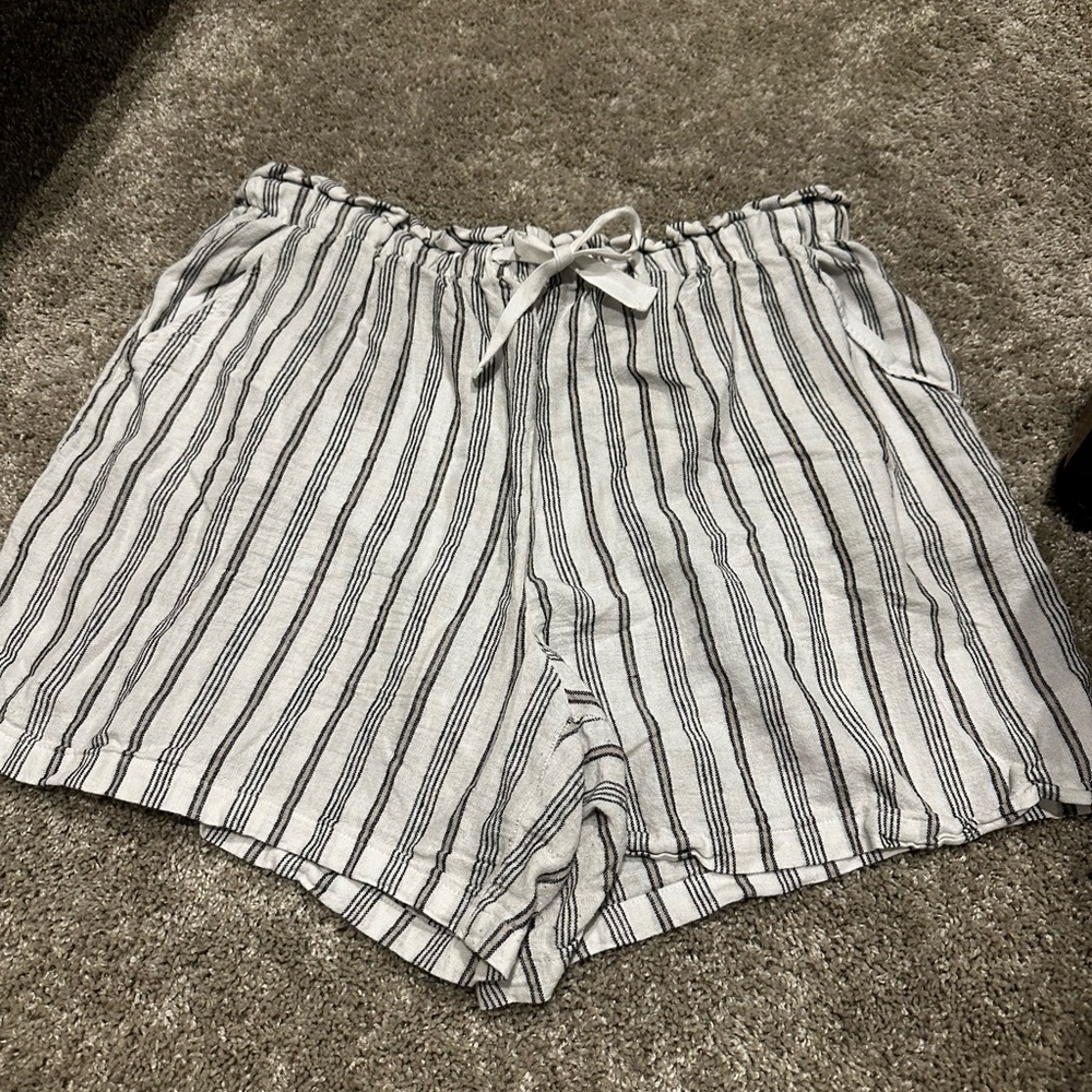 Striped Black and White Women's Shorts